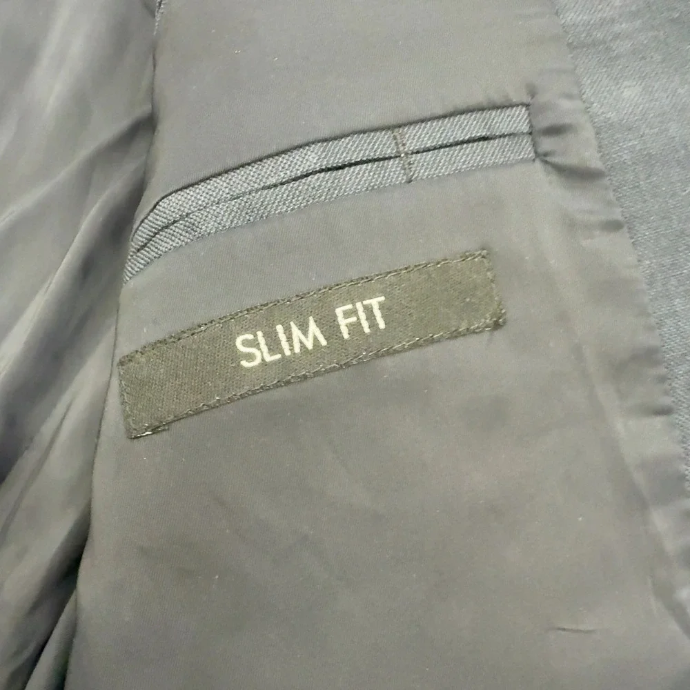 Jos A Bank Suit Jacket Mens 39 Long Gray Wool Traveler Slim Fit Professional